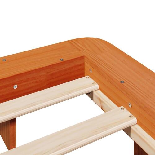 Sengeramme uden madras 135x190 cm massivt fyrretræ brun