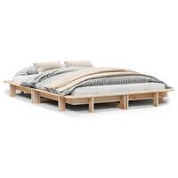 Sengeramme uden madras 135x190 cm massivt fyrretræ hvid