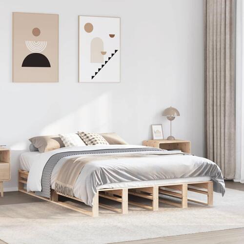 Sengeramme uden madras 140x200 cm massivt fyrretræ