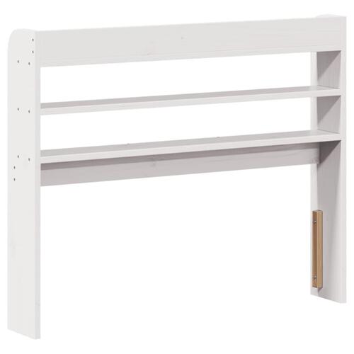 Sengegavl med hylder 75 cm massivt fyrretræ hvid