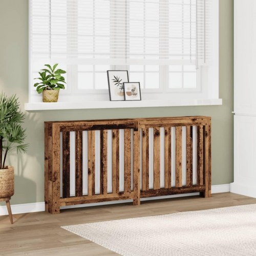 Radiatorskjuler 175x20x82 cm konstrueret træ antikt træ