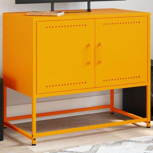 Tv-bord 68,5x39x60,5 cm stål sennepsgul