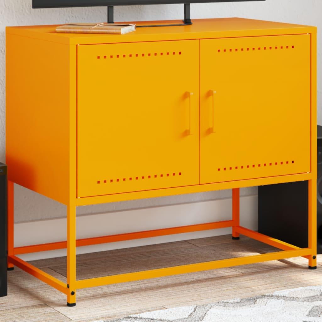 Tv-bord 68,5x39x60,5 cm stål sennepsgul