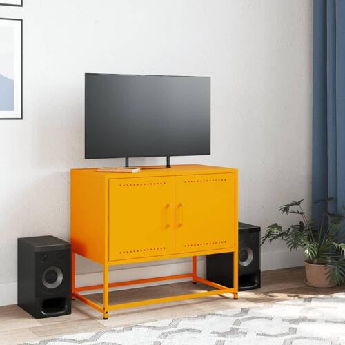 Tv-bord 68,5x39x60,5 cm stål sennepsgul