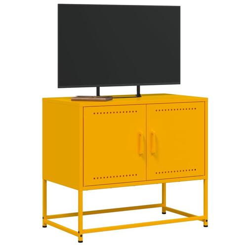 Tv-bord 68,5x39x60,5 cm stål sennepsgul