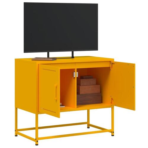 Tv-bord 68,5x39x60,5 cm stål sennepsgul