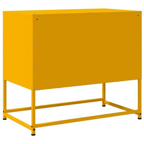 Tv-bord 68,5x39x60,5 cm stål sennepsgul