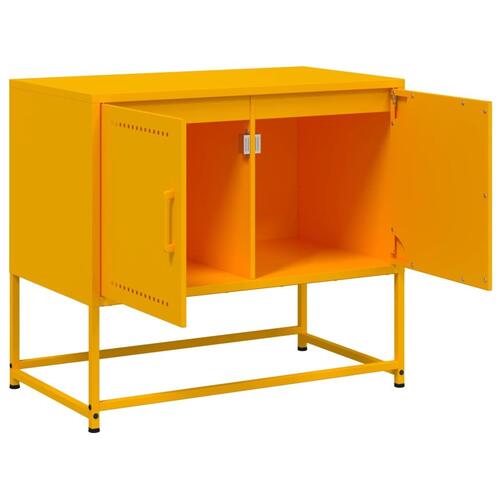 Tv-bord 68,5x39x60,5 cm stål sennepsgul