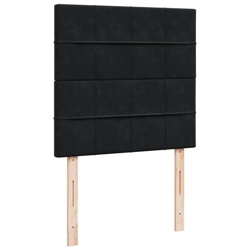 Kontinentalseng med madras 90x190 cm fløjl sort