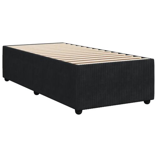 Kontinentalseng med madras 90x190 cm fløjl sort