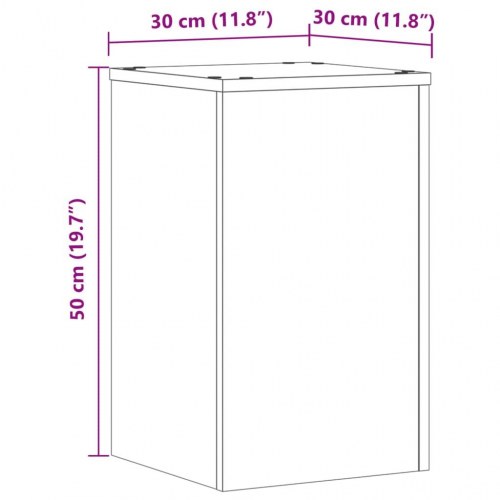 Plantestativer 2 stk. 30×30×50 cm - konstrueret træ, egetræsfarvet