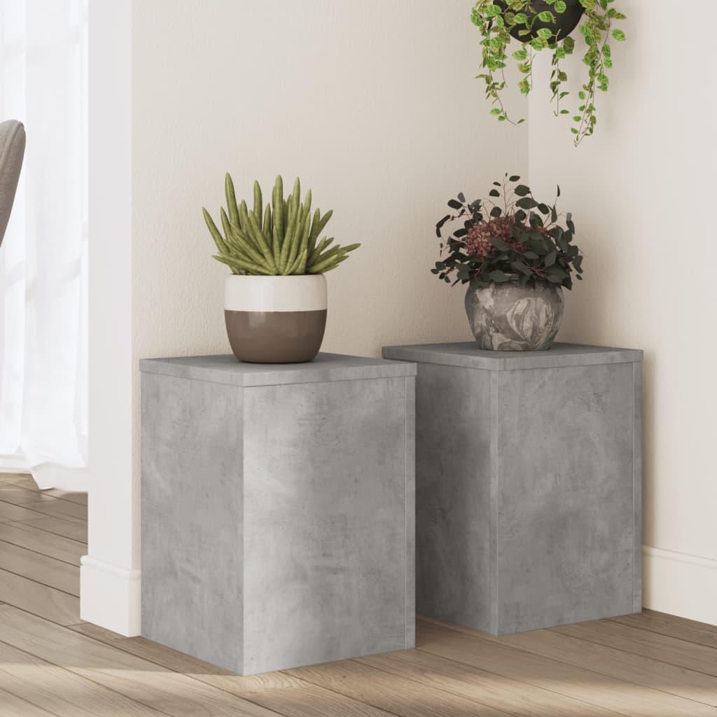 Plantestativer 2 stk. 25x25x35 cm konstrueret træ betongrå