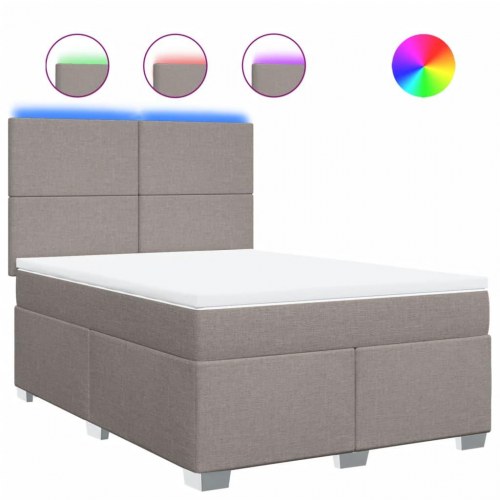 Kontinentalseng med madras 140x200 cm stof gråbrun