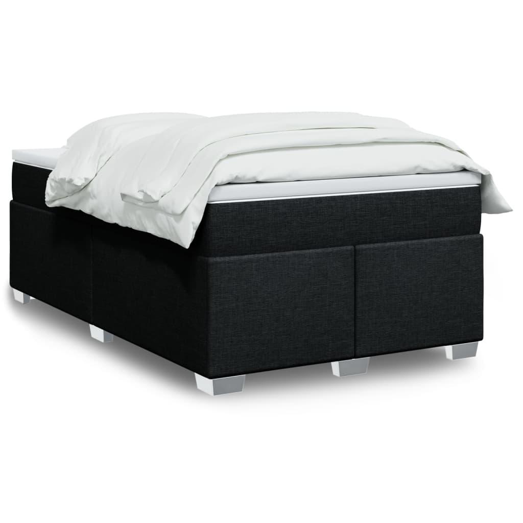 Kontinentalseng med madras og topmadras 120x200 cm - stof, sort billede
