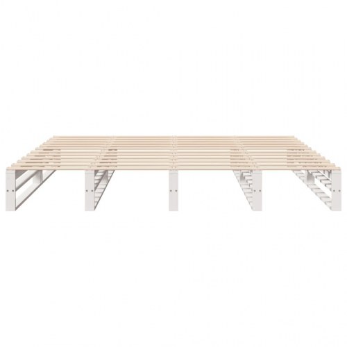 Sengeramme 200×200 cm i massivt fyrretræ - hvid