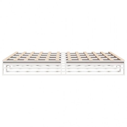 Sengeramme 200×200 cm i massivt fyrretræ - hvid