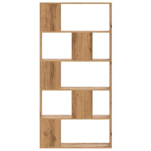 Bogreol 80,5x23,5x162,5 cm 5 hylder konstrueret træ eg