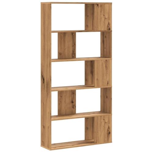 Bogreol 80,5x23,5x162,5 cm 5 hylder konstrueret træ eg