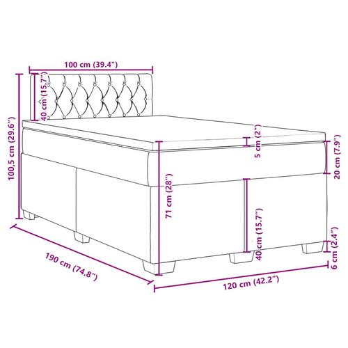 Kontinentalseng med madras 120x190 cm stof sort