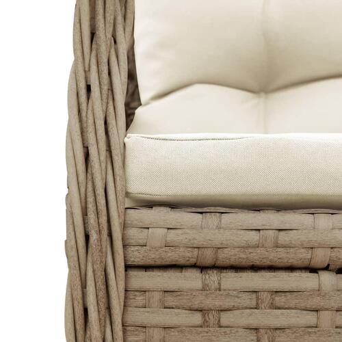 Spisebordssæt til haven 7 dele med hynder polyrattan beige