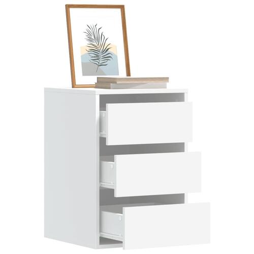 Kommode til hjørne 40x41x58 cm konstrueret træ hvid