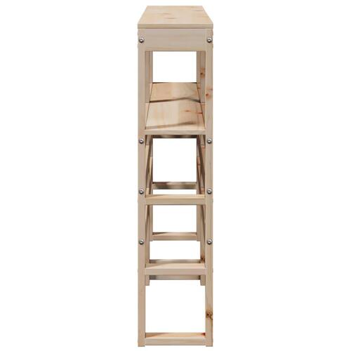 Sengegavl med hylder 160 cm massivt fyrretræ