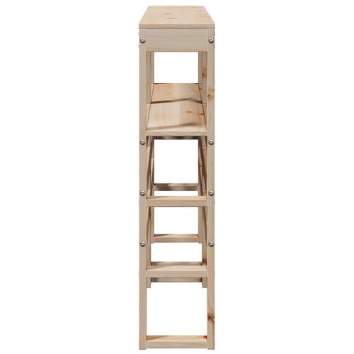 Sengegavl med hylder 120 cm massivt fyrretræ