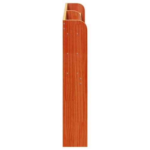 Sengegavl med hylder 135 cm massivt fyrretræ gyldenbrun