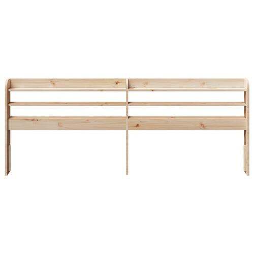 Sengegavl med hylder 180 cm massivt fyrretræ