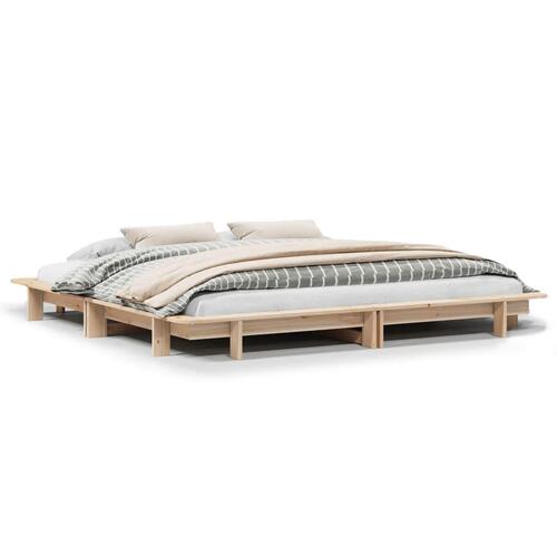 Sengeramme uden madras 160x200 cm massivt fyrretræ