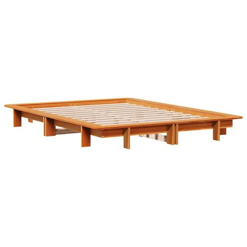 Sengeramme uden madras 150x200 cm massivt fyrretræ gyldenbrun