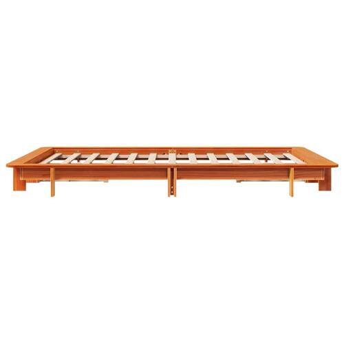 Sengeramme uden madras 150x200 cm massivt fyrretræ gyldenbrun