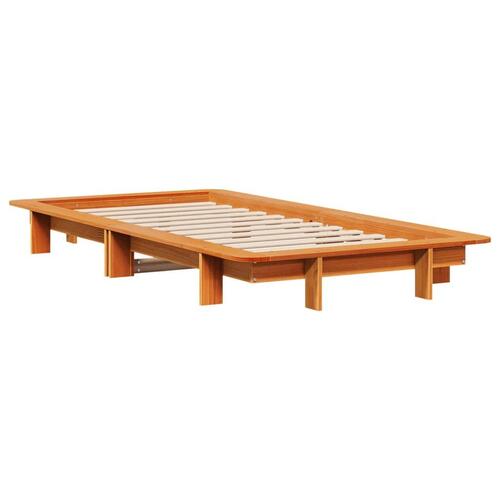 Sengeramme uden madras 90x200 cm massivt fyrretræ gyldenbrun