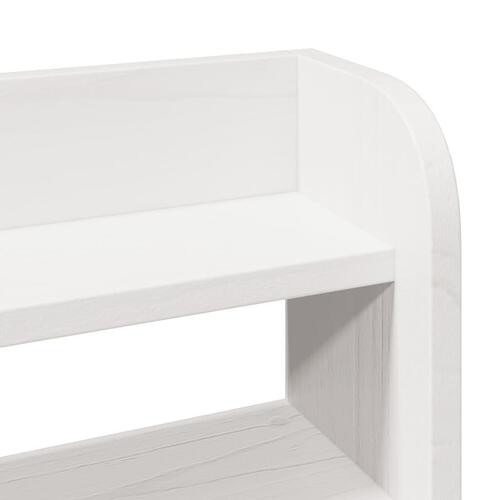 Sengegavl med hylder 100 cm massivt fyrretræ hvid
