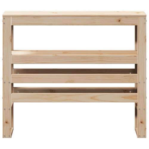 Sengegavl med hylder 75 cm massivt fyrretræ hvid
