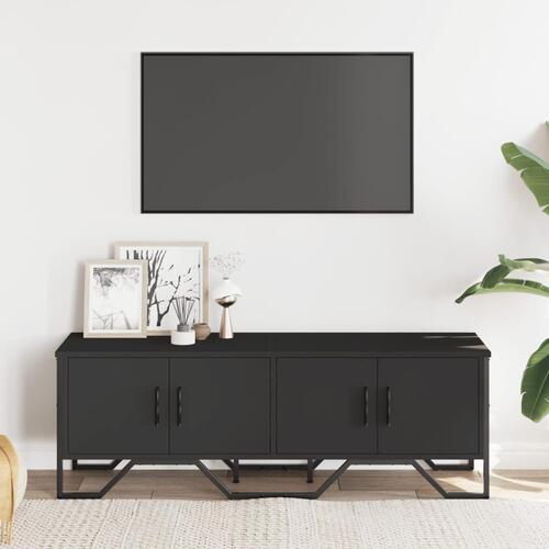 Tv-bord 122x34x41 cm konstrueret træ sort