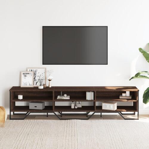 Tv-bord 180x34x41 cm konstrueret træ brun egetræsfarve