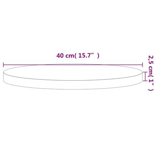 Bordplade Ø40x2,5 cm rund massivt bøgetræ