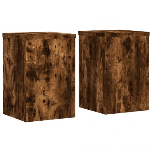 Plantestativer sæt á 2 - 25×25×35 cm i konstrueret træ, røget eg