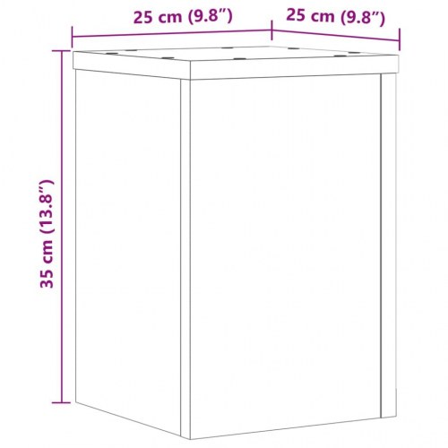 Plantestativer sæt á 2 - 25×25×35 cm i konstrueret træ, røget eg