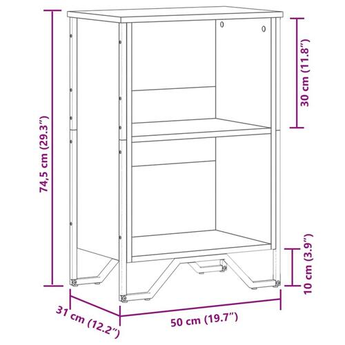 Bogreol 50x31x74,5 cm konstrueret træ sonoma-eg