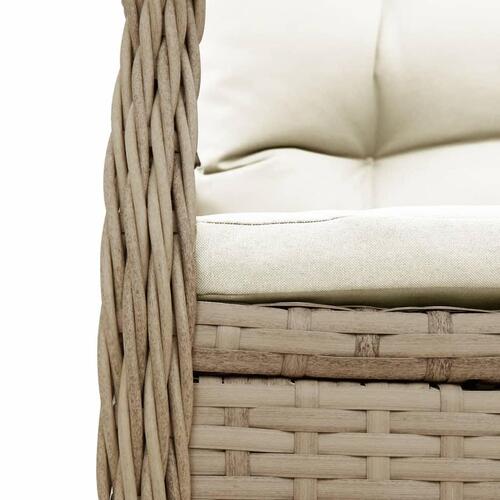 Havestole 2 stk. med lænefunktion polyrattan beige