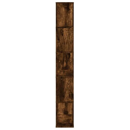 Bogreol 80,5x23,5x162,5 cm 5 hylder konstrueret træ røget eg