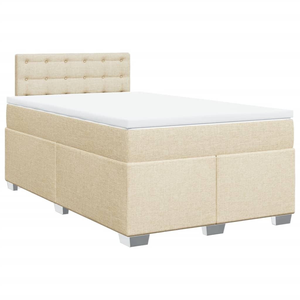 Kontinentalseng med madras 120×190 cm - stof, cremefarvet billede