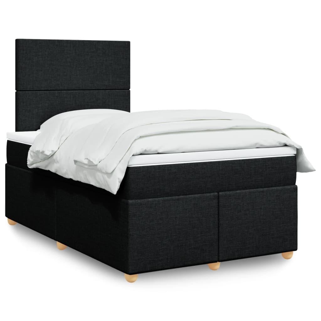 Kontinentalseng med madras og topmadras 120×200 cm - sort stof billede
