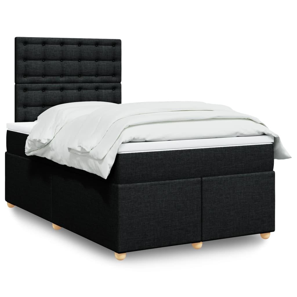 Kontinentalseng med madras og topmadras 120×200 cm - sort stof billede