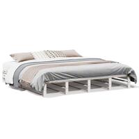 Sengeramme uden madras 180x200 cm massivt fyrretræ hvid