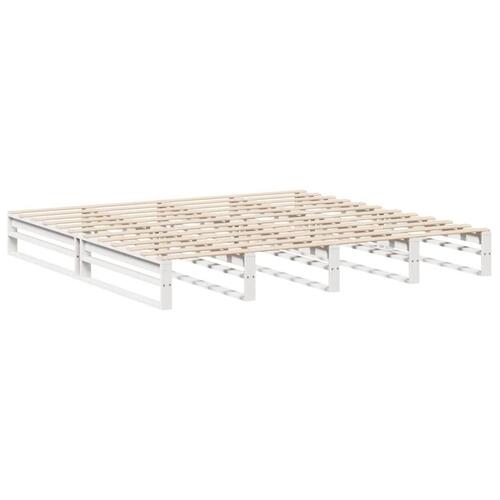 Sengeramme uden madras 180x200 cm massivt fyrretræ hvid