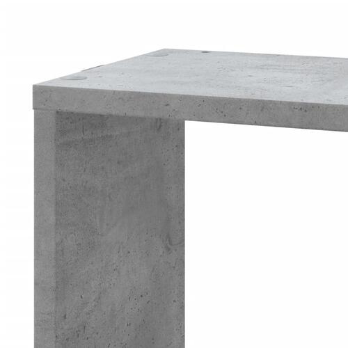 Væghængt hjørnehylde 45x45x147 cm konstrueret træ betongrå
