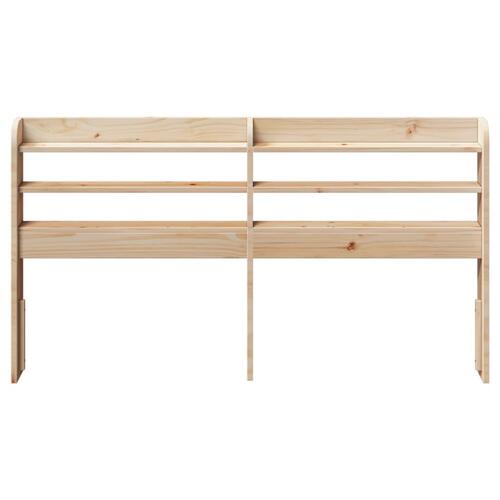 Sengegavl med hylder 160 cm massivt fyrretræ